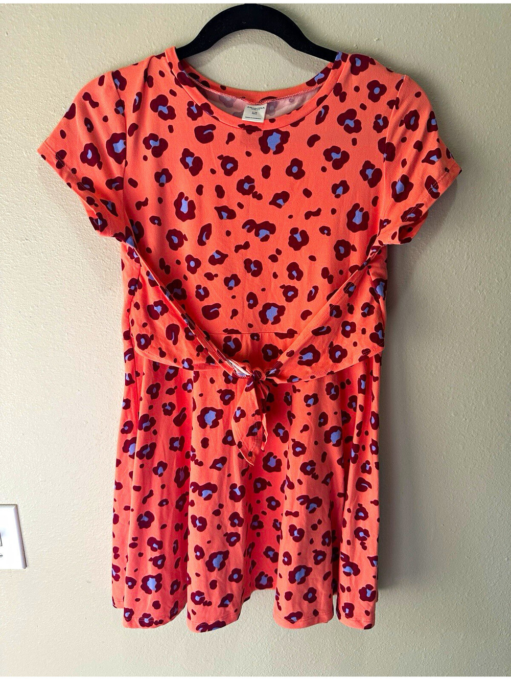 Arizona Jean Co Pink Purple Animal Print Sundress Short Sleeve Crew Neck 14
